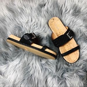Final Price Coach Sunny Snake Leather Cork Sandal